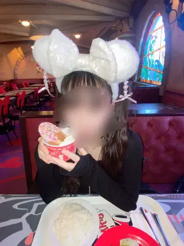 미니 마우스풍 화이트 머리띠