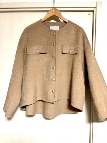 울 혼방 베이지 자켓