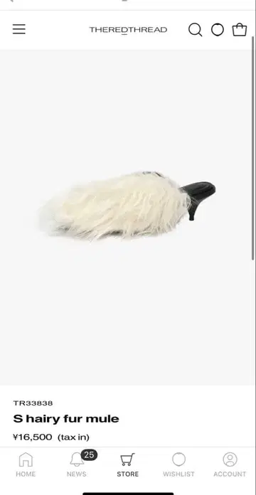 S hairy fur mule theredthread