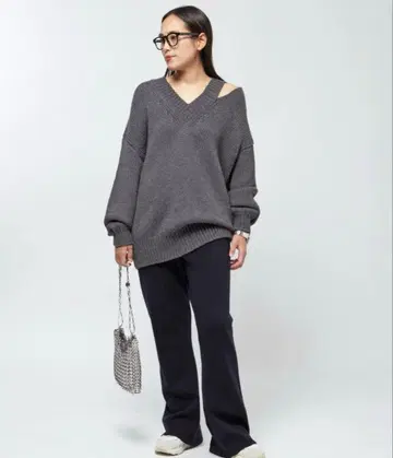 AP STUDIO Cut Off Neck Sweater