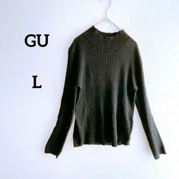 GU 지유 리브 니트 블랙 L 라메 믹스 반짝임