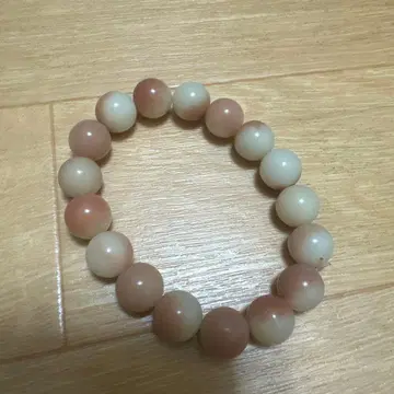 크림 & 핑크 비즈 팔찌