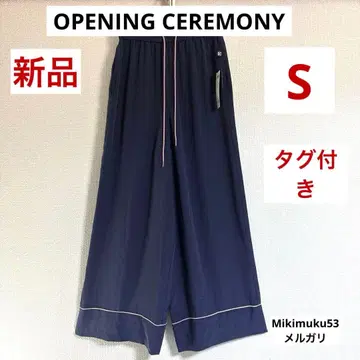오프닝 세레모니 네이비 와이드 팬츠 S 택 포함 새상품