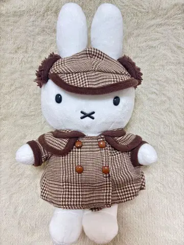 미피 스타일 유라쿠초 한정판 글렌체크 코트 미피 봉제 인형