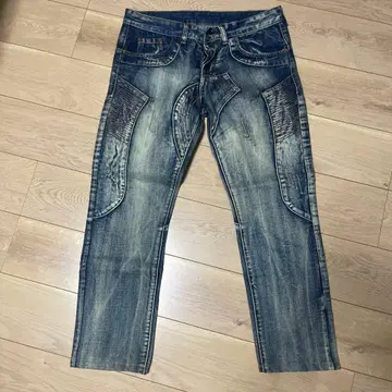 데님 팬츠 패치워크 스타일 34 사이즈