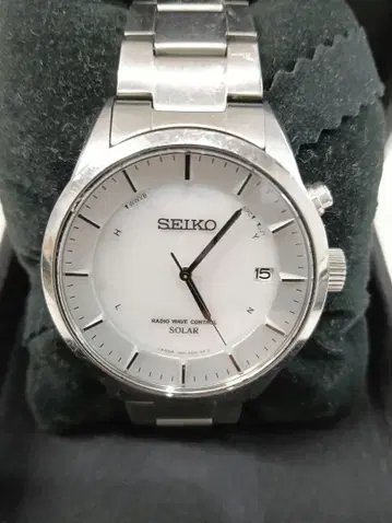 SEIKO 솔라 전파 시계 화이트 다이얼