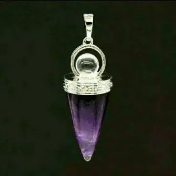 자수정 물방울형 실버 펜던트