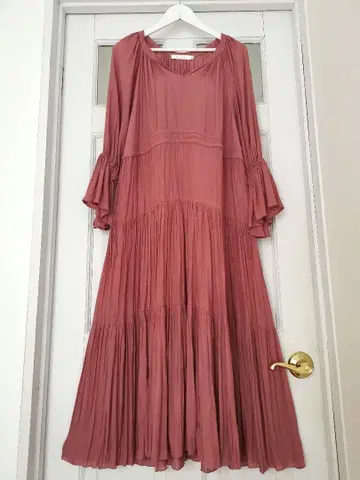 코코딜 핑크 롱 원피스 플레어 슬리브 사이즈 1