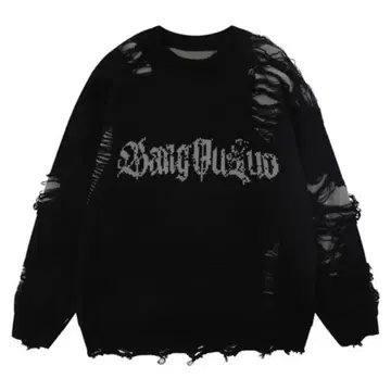 Ressaca 데미지 가공 니트 지뢰 서브컬쳐 여성용 남성용 니트