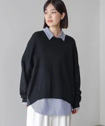 부주루드 루즈핏 니트 세트 레이어드 풀오버