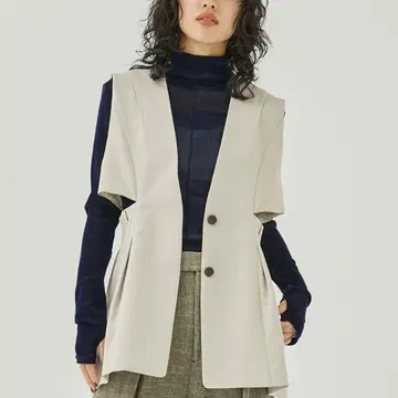 파우더 트윌 벨티드 베스트