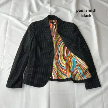 폴스미스 블랙 테일러드 자켓 스트라이프 3B 안감 멀티
