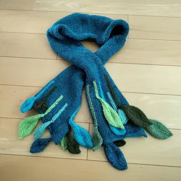 la droguerie 라도그리 울 머플러 핸드메이드 잎사귀