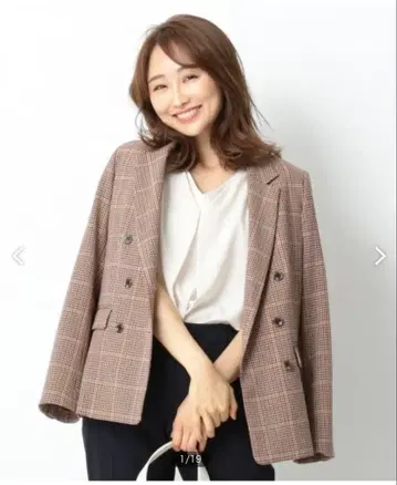 anysis 클래시컬 체크 테일러드 자켓