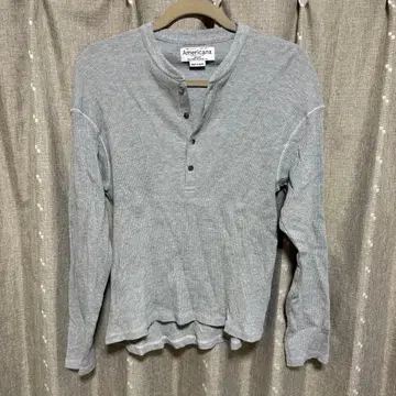 y111512 Americana 긴팔 티셔츠 버튼 무지