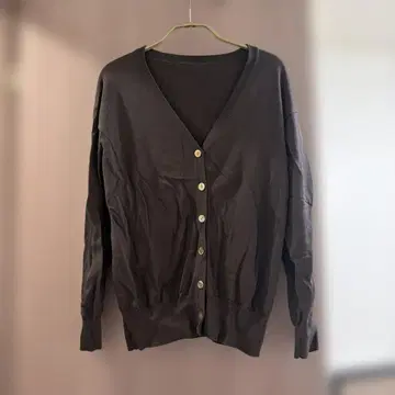 NOBLE 다크 브라운 버튼 가디건