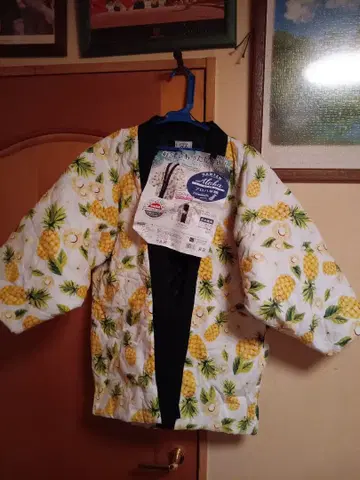 하오리 하와이안 파인애플 패턴 하와이안 하오리