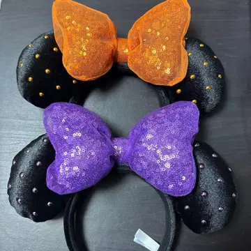 디즈니 머리띠 오렌지 보라색