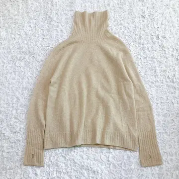 플라주 니트 캐시미어 100% 터틀넥 아이보리