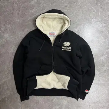 FRANKLN MARSHALL 더블 집업 후드티 블랙 보아 y2k