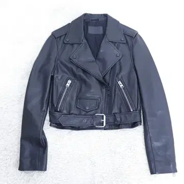 ALL SAINTS 램 가죽 더블 라이더 자켓 UK10