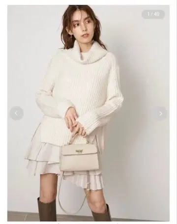 [ 1-2일 발송 ] snidel 프릴 콤비 니트 원피스