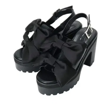 EATME 더블 리본 샌들 (블랙)