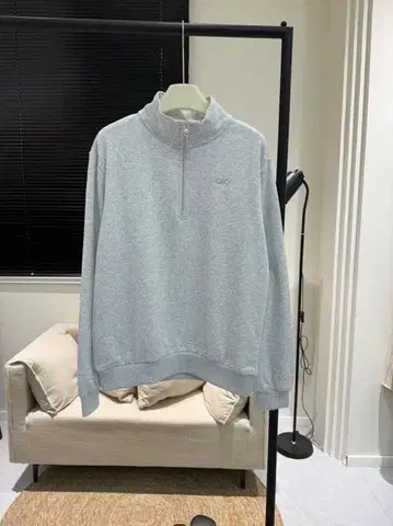 alo yoga 하프 지퍼 그레이 집업 트레이닝복 S