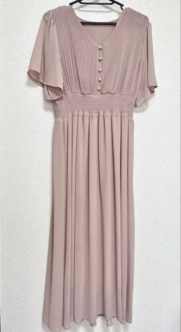 내추럴 꾸뛰르 플레어 슬리브 고급 원피스 베이지