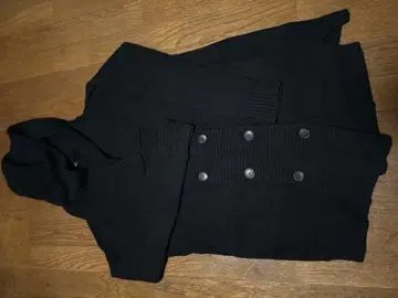 띠어리 후드 부착 롱 가디건