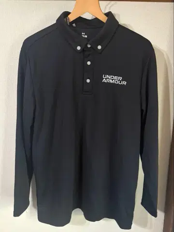 UNDER ARMOUR 블랙 긴팔 피케 셔츠 XL