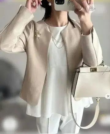 베이지 노카라 자켓 M 사이즈