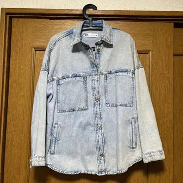 ZARA 자라 USED 가공 라이트 블루 데님 자켓 M