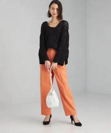 green label relaxing 로우 게이지 크로셰 풀오버 니트