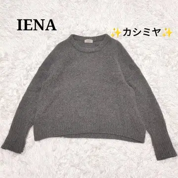 이에나 울 캐시미어 크루넥 숏 기장 니트 스웨터