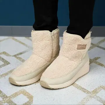 EDWIN 통굽 스노우 부츠 발수 크림색