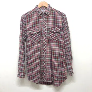 60s 70s 유로 빈티지 코튼 체크 셔츠 구제 의류