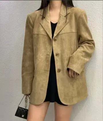 베이지 스웨이드 자켓