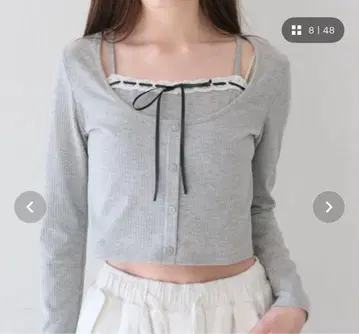 OLIVE des OLIVE 레이어드 스타일 골지 상의