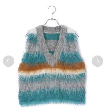 ADAM ET ROPE' 멀티 보더 퍼 니트 베스트