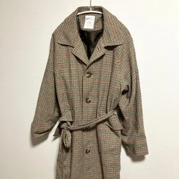 TINA:JOJUN 티나 조준 롱 코트 체크 하운드투스 새상품급