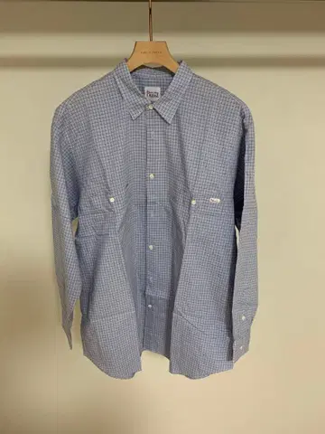 PAPAS 파랑 체크 긴팔 셔츠