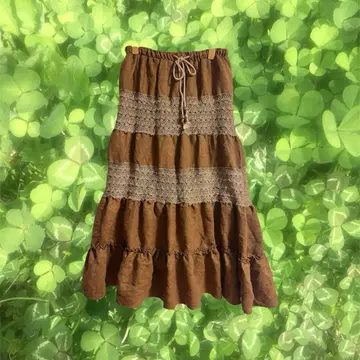 모리걸 페어리 그런지 플레어 캉캉 스커트 레이스