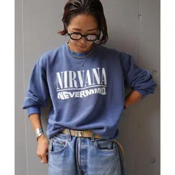NIRVANA NEVERMIND 트레이닝복 맨투맨 블루