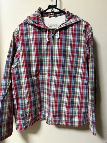 Eddie Bauer 에디바우어 체크 무늬 후드 부착 자켓
