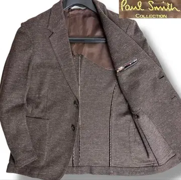 J6030 컨디션 최상 폴스미스 컬렉션 면린넨 테일러드 자켓 브라운 MX