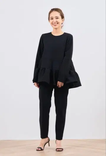 yori 세레모니 티어드 블라우스 38 블랙