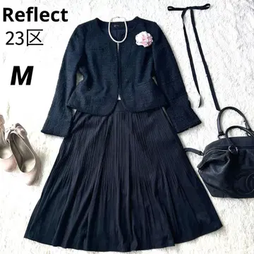 reflect 23구 세레모니 수트 트위드 노카라 자켓 플리츠