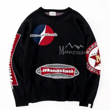 MANASTASH 멀티 클래식 로고 크루넥 니트