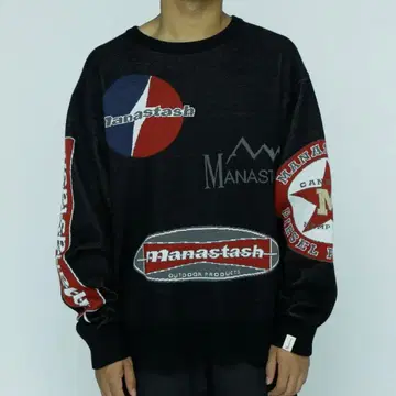 MANASTASH 멀티 클래식 로고 크루넥 니트